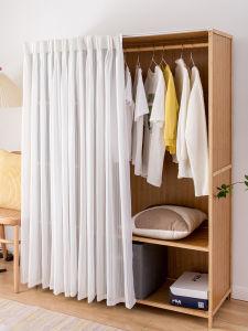 Anfeng Dustproof Cabinet Door Curtain Modern Minimalist Pure Color Home Fabric Window Shade Blind Foldable Partition Screen