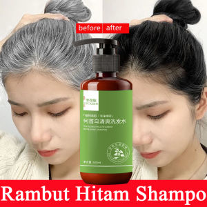 Rambut Hitam Shampo penumbuh rambut rontok Herbal Shampo anti ketombe Perawatan rambut 500ML mengisi kembali nutrisi rambut mengurangi kerontokan rambut mengubah uban menjadi rambut hitam