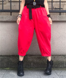 High Waist Casual Slimming Womens Wide Leg Pants Thin Straight Cut Breathable Nine Point Pants Summer New Arrival plus Size