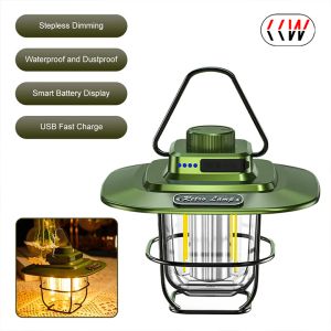 CCW Vintage Hanging Lanterns Warm Light Led Camping Lantern Rechargeable Tent Light For Outdoor