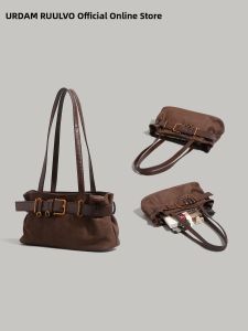 URCDN RDALVO | Retro Suede Leather New Style Womens Shoulder Satchel