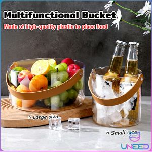 Need Multifunctional Plastic Fruit Basket or Ice Bucket Transparent Storage Bucket