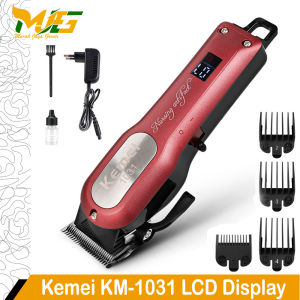 Alat Cukur Rambut Kemei KM-1031 LCD Display Mesin Pangkas Rambut Barbershop Professional Hair Clipper Electric