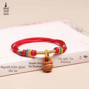 PUTUOSHAN | Vòng Tay Dây Đỏ Gỗ Đào Handcrafted Cho Trẻ Em