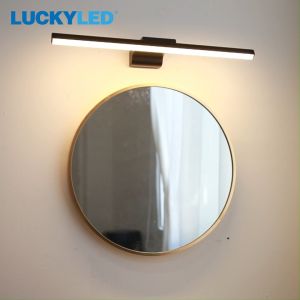 LUCKYLED 56/80cm Indoor Lampu dinding Wall light Black White Modern Wall Lamp Long Bathroom Mirror Light Lampu Bilik air