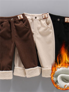 กางเกงขายาวผ้าคอร์ดูรอยนิติวัตถุอบอุ่นสำหรับเด็กผู้หญิง กางเกงขายาวลำลองฤดูใบไม้ร่วง/ฤดูหนาว กางเกงขายาวเด็กผู้หญิง ผ้าฝ้ายผสมโพลีเอสเตอร์