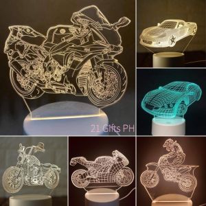 Motor Ship Soccer Car 3D Acrylic LED Lamp [single/7 colors/16 colors with remote - usb plug]