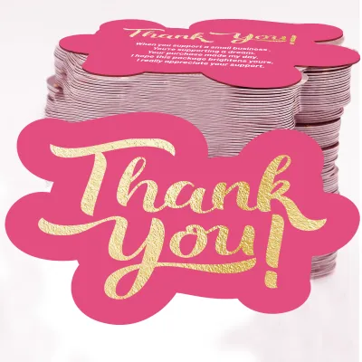 100 Pcs Unique Thank You Cards Small Business Pink Thank You Cards for Small Business.