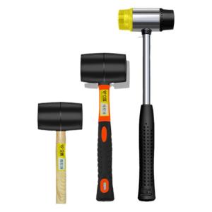 LECAN | Dual-head No-rebound Large Rubber Mallet Wood Handle