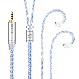 KBEAR ST16 Plus 5N High-Purity Single-Crystal Copper-Silver Plated 2-meter Earphone Cable 3.5mm/2.5mm/4.4mm Plug Headset Wire