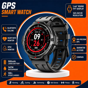 New GPS Smart Watch Real-Time Tracking Compass 100+ Sports Modes Water Resistance Health Monitoring IOS Android SOS Smart Watch