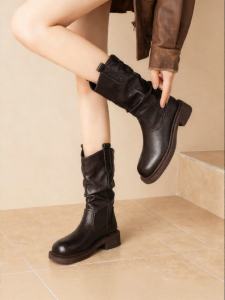 Josiny | Thick Heel British Style Boots Women