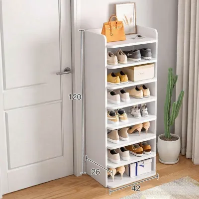 Rotating Stand Home Entrance Space Shoe Rack Simple Multi-layer round Cylinder Cabinet Iron Material No Door Geometric Pattern