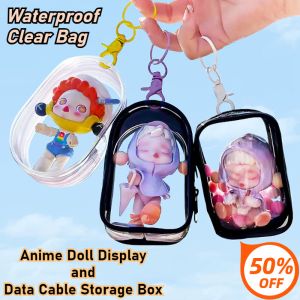 Mini Anime Doll Display Bag Keychain Box Waterproof Transparent Blind Box Portable Pouch Wallet Data Cable Storage Box