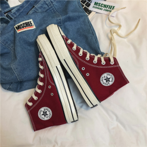 Classic High-Top Canvas Shoes for Men Breathable Fashionable Casual Board Shoes All-Match Summer Shoes Korean Style Flat Heel