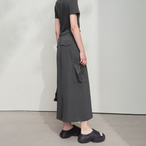 AMII | Casual Loose Skirt With Elastic Waist And Multiple Pockets