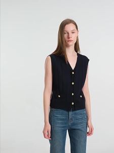 ONLY | Wool V-Neck Casual Loose Knitted Vest