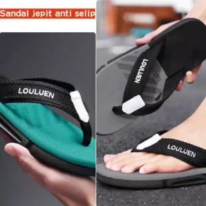 Sandal luar ruangan pria versi Korea sandal jepit pria sandal jepit karet sandal jepit tren segar sandal anti selip