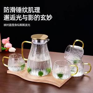 High Temperature Resistant Large Capacity Glass Cold Water Pitcher Set