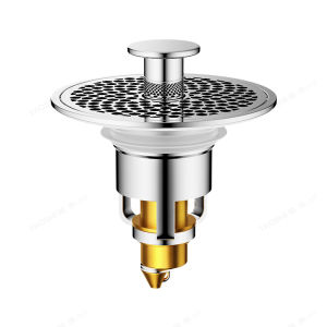 TAOSHI | Press-Operated Drain Stopper with Filter for Sinks