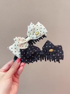 1/2pcs Black White Polka Dots Hair Clip for Women Elegant Versatile Daily Wear Banana Clip Fashion Girl Hair Clamp