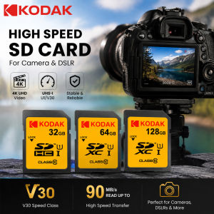 Kodak | KODAK Original SD Memory Card SDXC 32GB 64GB 128GB Class10 U1 V30 High Speed Flash Card for DSLR Camera