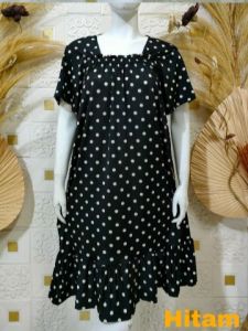 dress wanita baju daster wanita jumbo spandek korea polkadot harga mura promo bisa cod abayar ditempat free ongkir