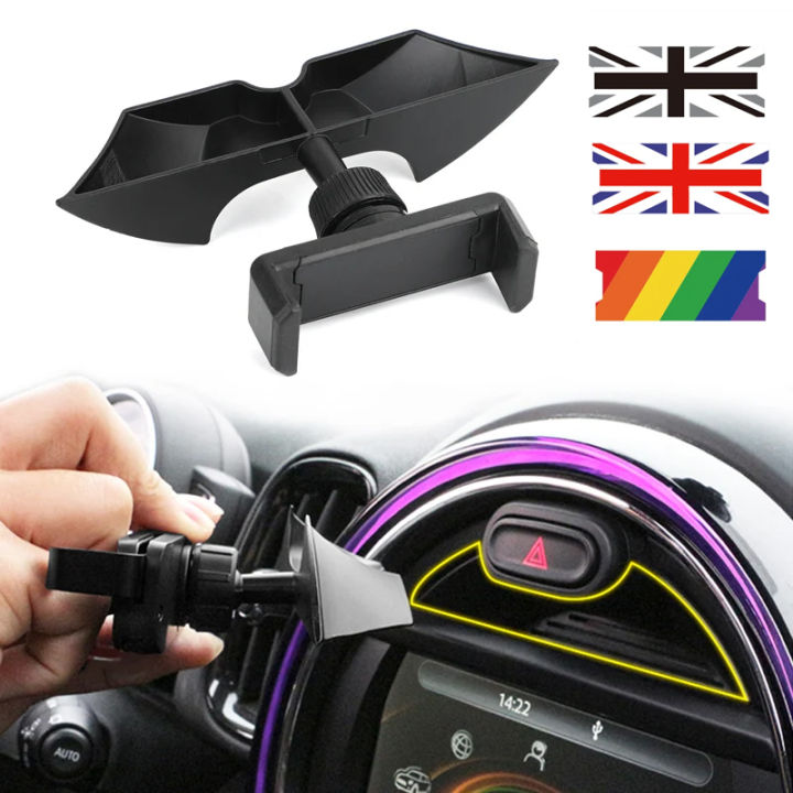 Support Téléphone Ventilation Pour Mini Cooper F54 F55 F56 Etc. - Grise/Union Jack