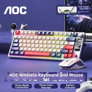 AOC | Triple-Mode Mechanical Feel Silent RGB with Screen Keyboard and Mouse Set