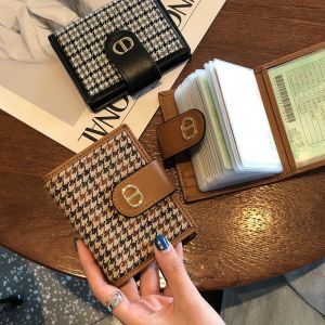 New Canvas High Aesthetic Value Compact Cute Lightweight Multi-Card Slot Document Bag Womens Card Holder Moonlight Moria