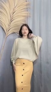 ROK RAJUT KANCING / MAXI SKIRT RAJUT / ROK KEKINIAN