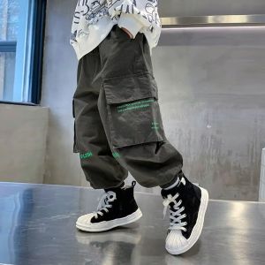Cargo Pants for Kids Boys 5-16 years old 4 Pockets Jogger Pants for Boys Teens Wide Leg Pants Fashion Cotton New Style Sports Pants Casual Pants Korean