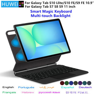 Magic Keyboard For Samsung Galaxy Tab S10 FE 10.9 X520 X526 Case for Tab S7 S8 S9 FE 11" S10 Lite Smart Cover Folio Multi-touch