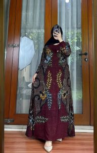 GAMIS BATIK TERBARU CANTIK ELEGANT LD 120CM SEMI JUMBO MOTIF BATIK CAP