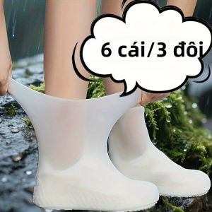 6 Chiếc Bao Giày Chống Thấm Nước Hạng Nặng Chống Trượt Có Đáy Trong Suốt Bảo Vệ Giày Mọi Thời Tiết Để Đi Bộ Đường Dài R