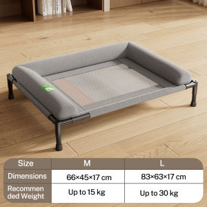 Elevated Mesh Pet Cot for Small Medium Dogs All Season Breathable Cot Removable Cover Moisture Proof Summer Pet Bed