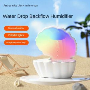 Portable Shell Shape Anti-Gravity Air Humidifier Bluetooth Speaker RGB Atmosphere Sleep Aid Night Light for Home Deco