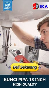 Kunci Pipa 18" Pipe Wrench Lapis Karet 18 Inch Pembuka Mur Baut Kunci pipa 18" inch / kunci pipa tebal ledeng 18" Pipe Wrench /Kunci pipa besar kunci Pipa Pipe Wrench Grip Karet super kuat bukaan mulut