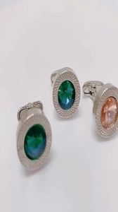 Luxury French Cufflinks For Man Blue Gold Diamond Cufflink Green Fashion New Buttons For Men Shirts Accessories Party Jewelry