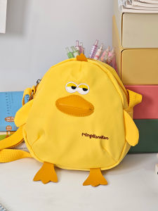 Cute Crossbody Cartoon Phone Bag Soft Nylon Leisure Shoulder Bag for Students Parenting Outings Single Shoulder Bag Zipper Closure
