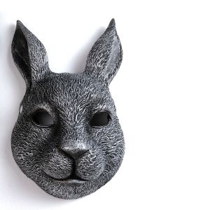Handmade Rabbit Animal Full Face Mask Stage Performance Halloween Christmas Gold Color Masquerade Costume Accessory for Women