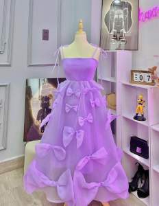 Đầm Đính nơ 2 dây xòe L240210115624