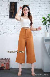 กางเกงลินินแท้100% รุ่น 8 ส่วน ทรงขากระบอกใหญ่(ขาบาน)ทรงสวย ตัดเย็บปราณีต งานเนี้ยบ งานไซส์ มีไซส์  M L XL XXL 3XL