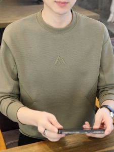 HENGYUANXIANG | Casual Loose Long Sleeve Round Neck Sweatshirt Mens Fashion Urban Style Comfortable Cotton Polyester Blend Antifouling Autumn Top