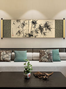 Modern Chinese Style Decorative Painting Bamboo Scroll Wall Art for Living Room Sofa Background Restaurant Bedroom Study
