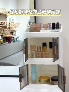 【StoreSmart】 READY STOCK Desktop Cosmetic Storage Box Drawer Type Dustproof Cabinet Makeup Desk Mask Skin Care Product Organizer Dustproof Makeup Organizer Desktop Skincare Premium Feeling Cabinet Kabinet penyimpanan kecil 化妆品收纳柜