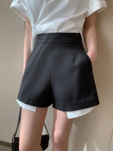 กางเกงขายาวทรงหลวมเอวสูงสีดำ PINKEEN กางเกงขายาวทรงหลวมสำหรับผู้หญิง ทรงเข้ารูป ทรงหลวม ทรงปกติ ฤดูร้อน 2025