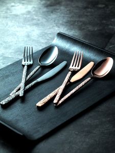 Stainless Steel Long Handle Spoon Fork Steak Knife Three Piece Set Western Dining Utensils Fruit Fork Dinner Party Supplies