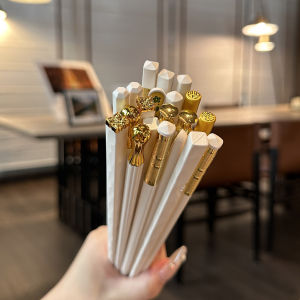 Nordic Style Luxury Alloy Chopsticks Heat Resistant Individual Serving Chopsticks Home Use Dining Utensils by C-SISAN