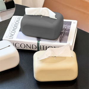 Silicone Tissue Box Large Capacity Car High Quality Anti-Wear Desktop Tissue Storage Box Drawer Cream Style Household